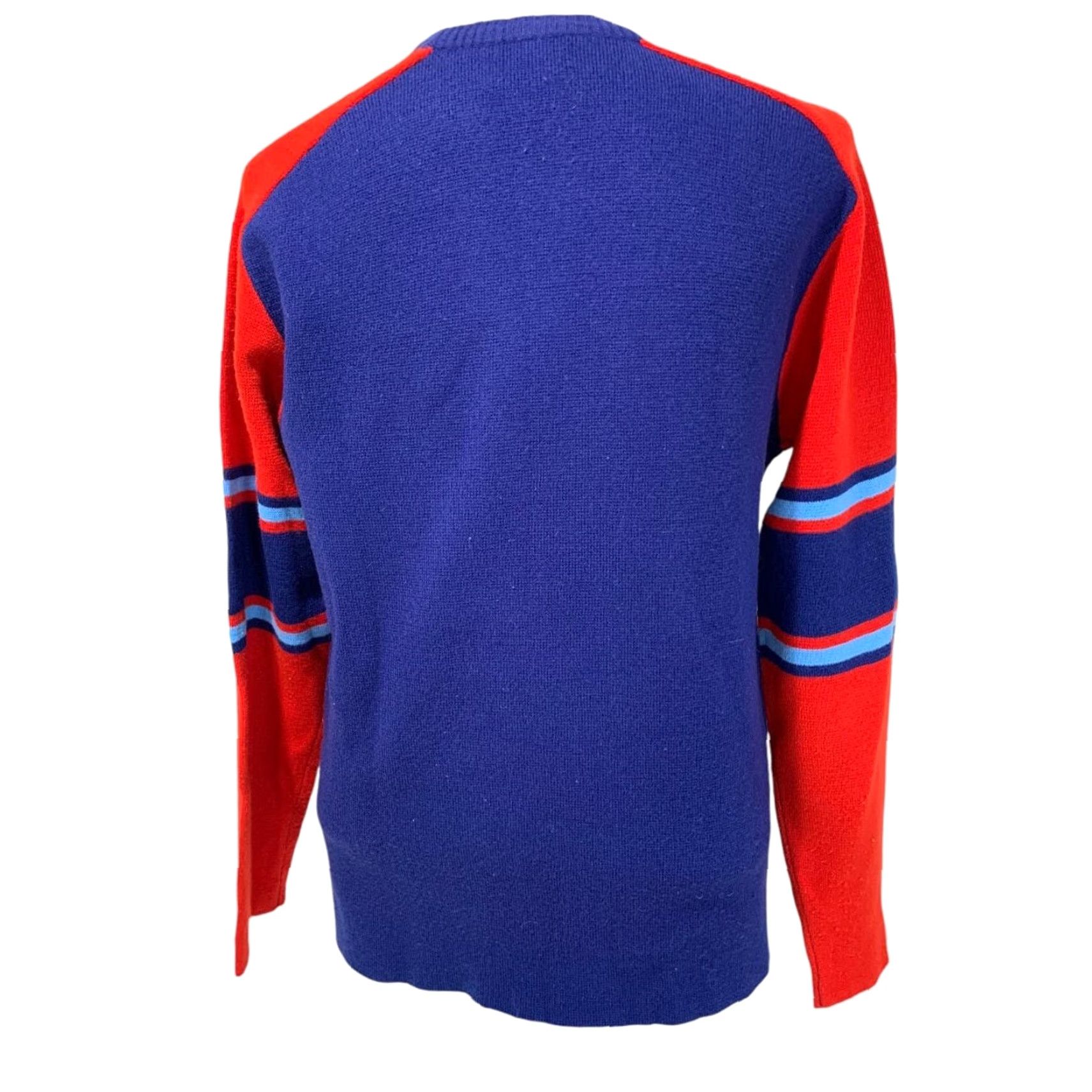 Vintage VINTAGE KP Sweater Mens Large Blue Red 1970s Pullover Crewneck Size L Size US L / EU 52-54 / 3 - 5 Thumbnail