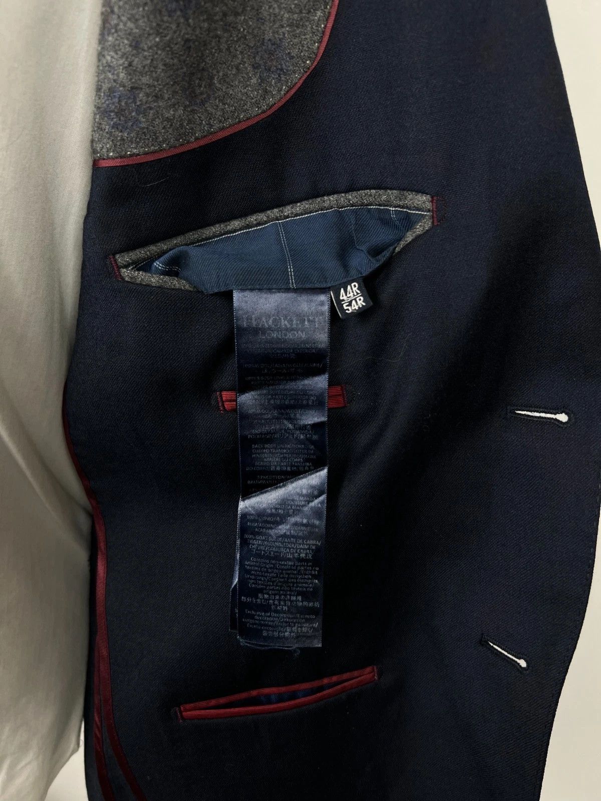 Hackett Hackett London Plain Flannel Half Lined Blazer Jacket Size 44R - 9 Thumbnail