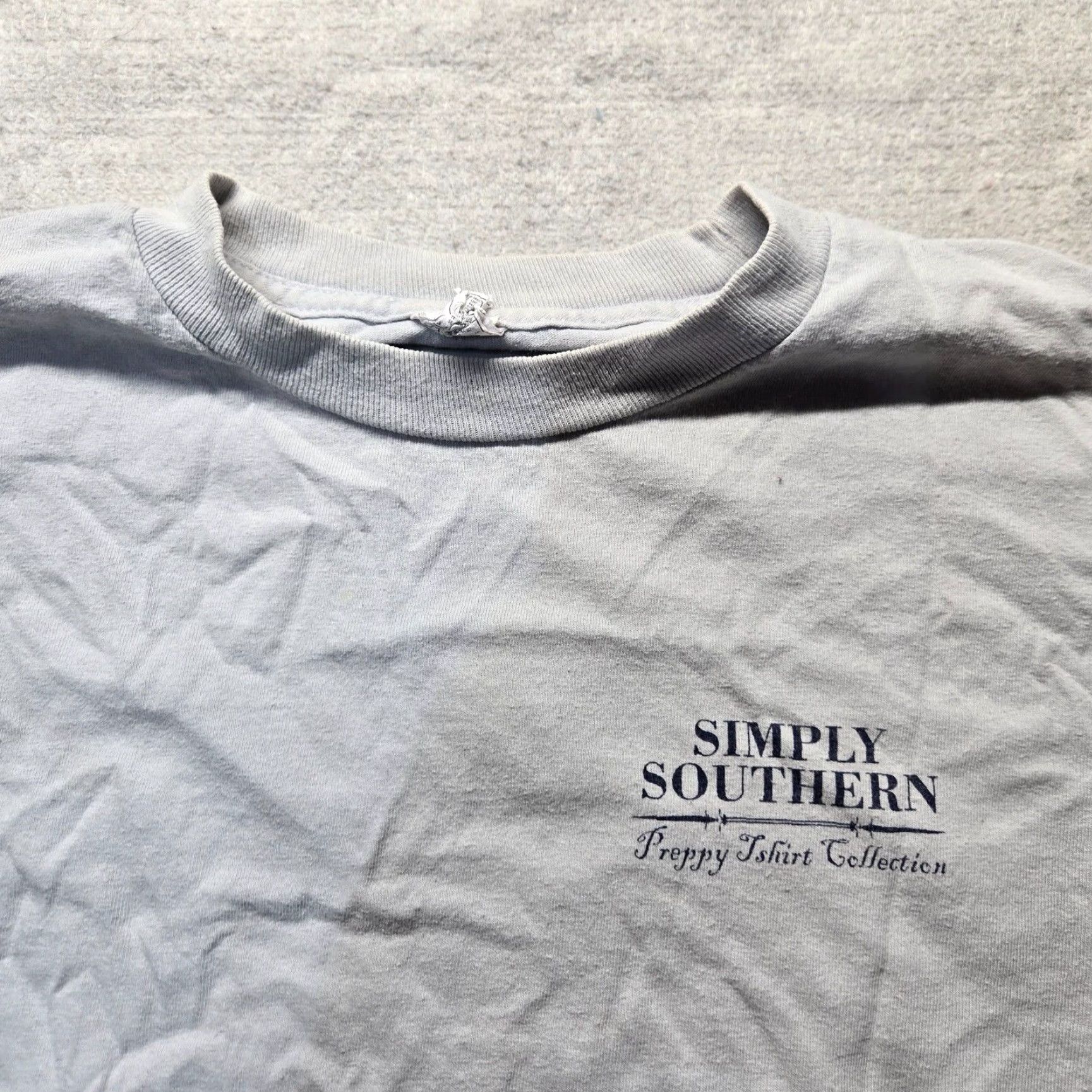 Vintage Simply Southern Women's S T-Shirt Blue Crew Neck Logo Preppy Casual KnIT Top Size S / US 4 / IT 40 - 3 Thumbnail