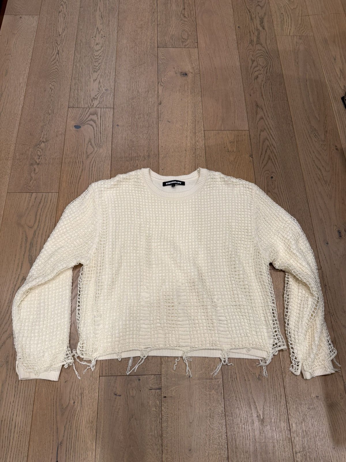 Kody Phillips Kody Phillips Netted Sweater Cream Size US L / EU 52-54 / 3 - 1 Thumbnail