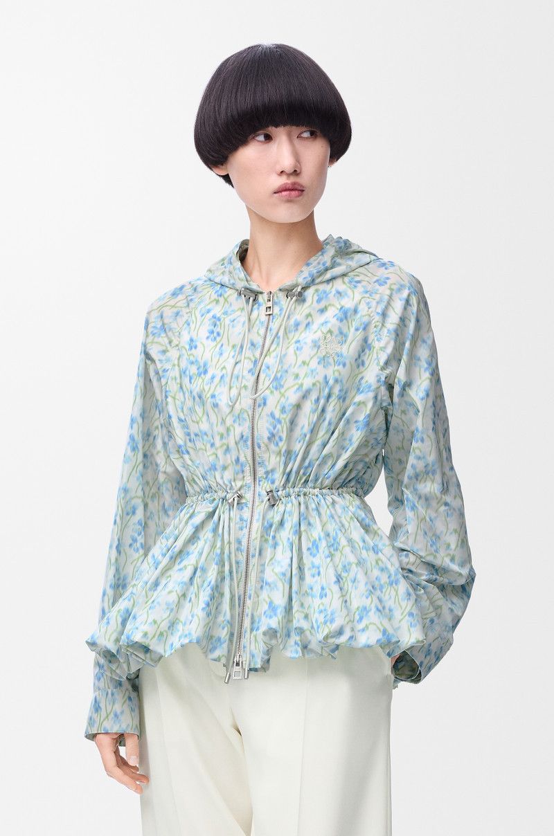 Loewe o1in1g0426 Hooded Jacket in White/Blue Size L / US 10 / IT 46 - 3 Thumbnail