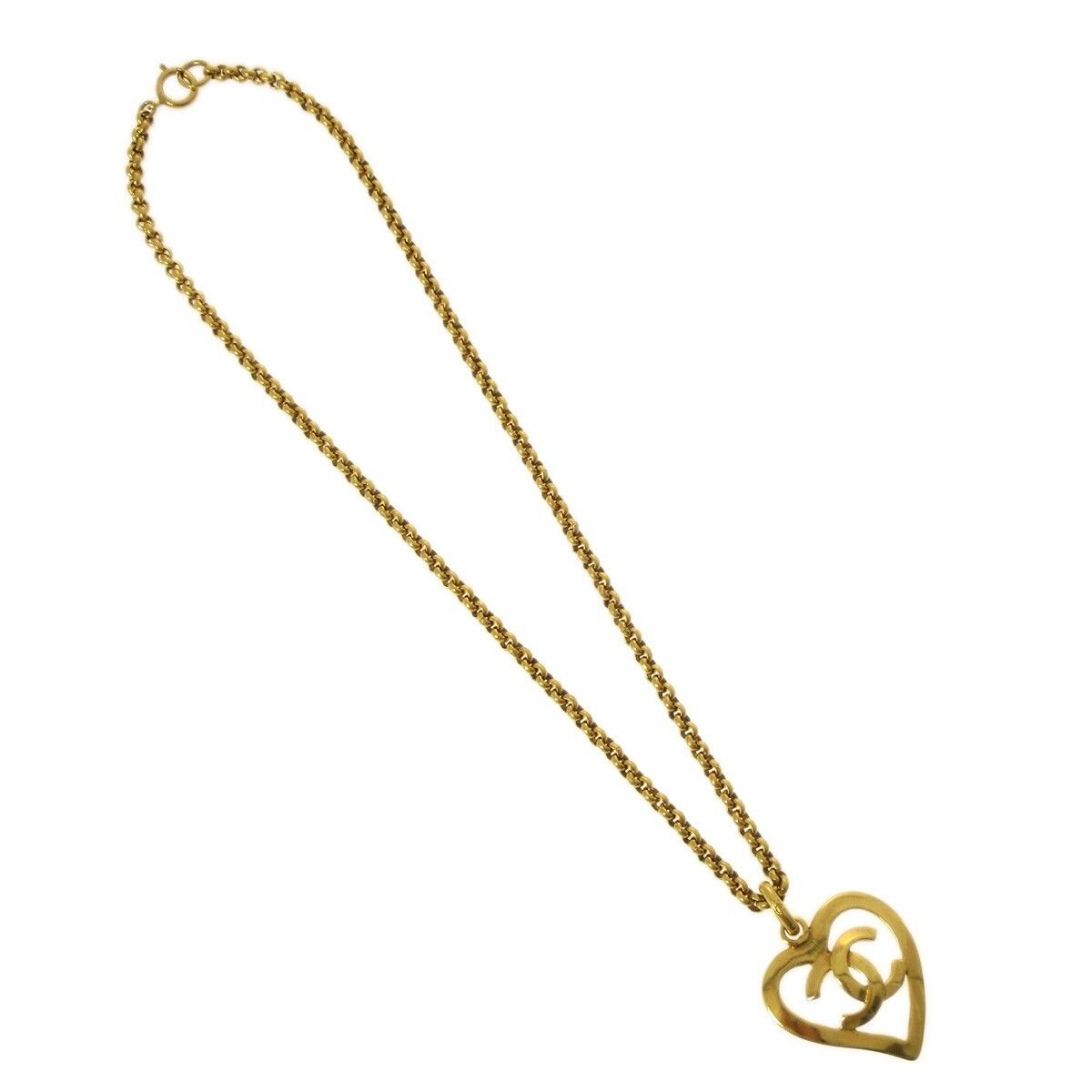 Chanel Chanel CC and Heart Pendant Necklace Metal Size ONE SIZE - 1 Thumbnail