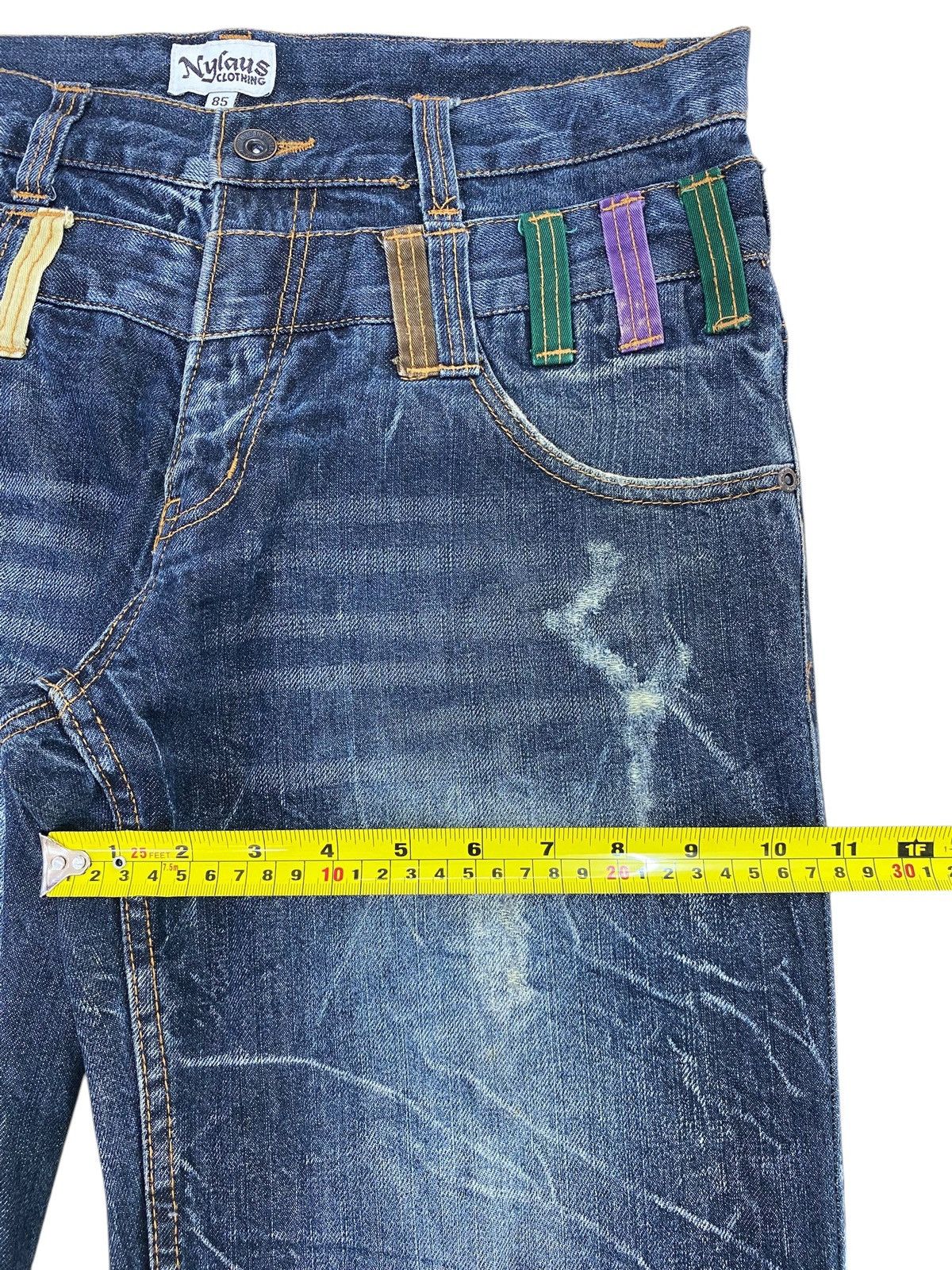 Japanese Brand Nylaus Acid Wash Thunnder Style Straight Cut Jeans Size US 32 / EU 48 - 8 Thumbnail