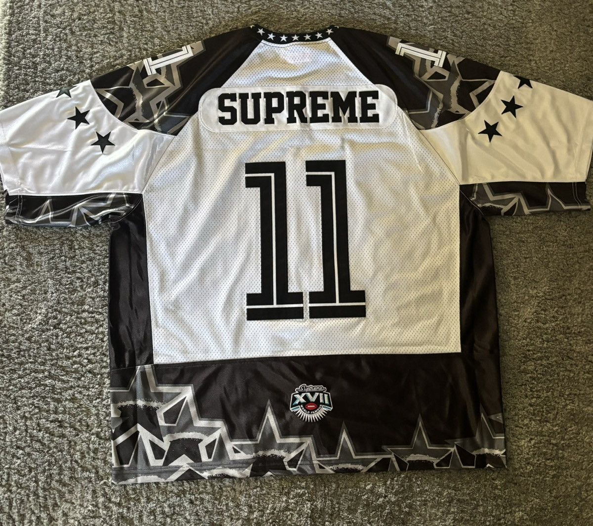 Supreme Supreme Stars Football Jersey Black | Grailed