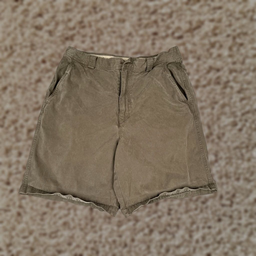 Tommy Bahama Tommy Bahama Shorts Mens 33 Olive Green Chino Flat Front Lyocell Cotton Pockets 90s Beach Mens Size US 33 - 1 Thumbnail