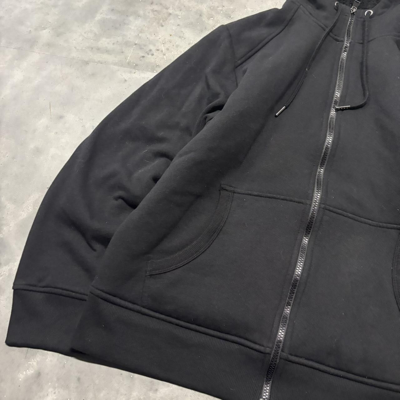 Japanese Brand × Vintage Crazy Vintage Y2K/2000s Black Blank Soft Sherpa Fur Lined Essential Zip Up Hoodie! Size US L / EU 52-54 / 3 - 3 Thumbnail