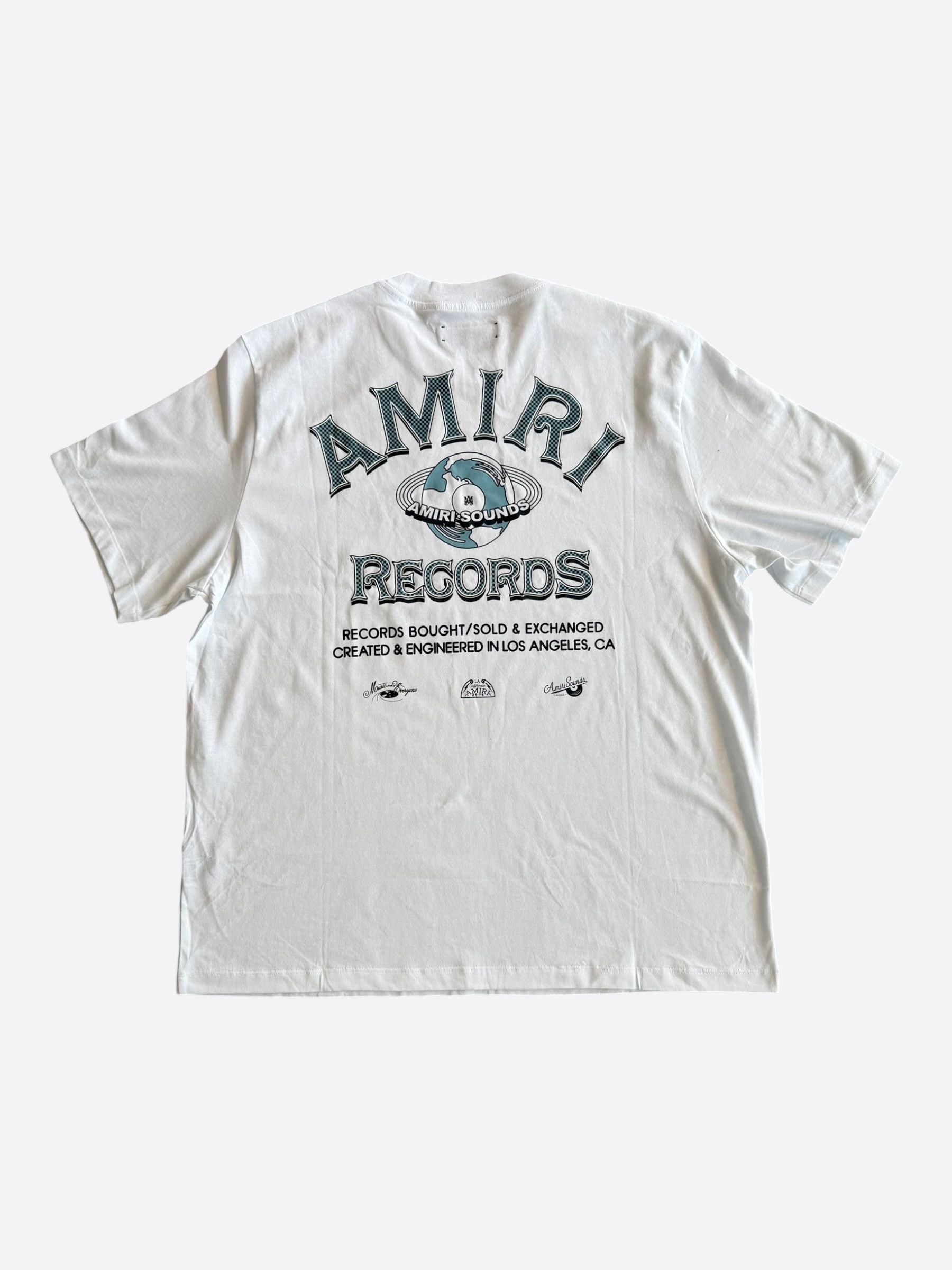 Amiri Amiri White Records Logo T-Shirt Size US XXL / EU 58 / 5 - 2 Thumbnail