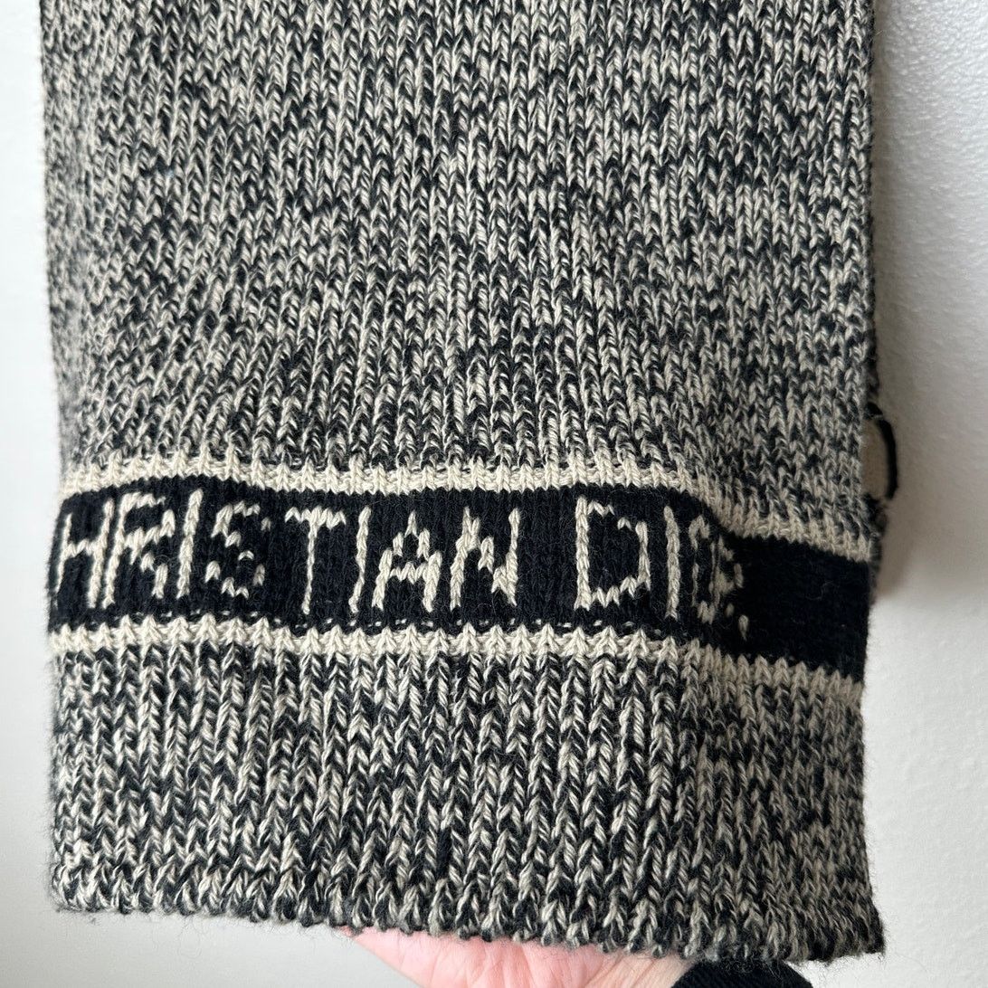 Christian Dior Monsieur Christian Dior Beige Black Marled Wool Cashmere Blend Scarf Size ONE SIZE - 6 Thumbnail