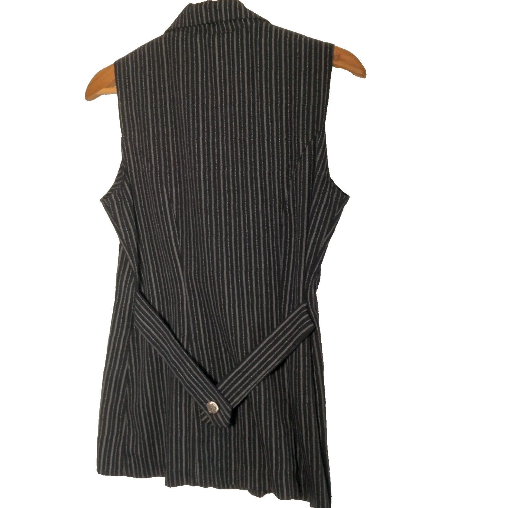 Vintage VA for Victoria Ashley Shirt 5/6 Size Sleeveless Blazer Black Goth Grunge Button Vintage Yes Size S / US 4 / IT 40 - 2 Thumbnail