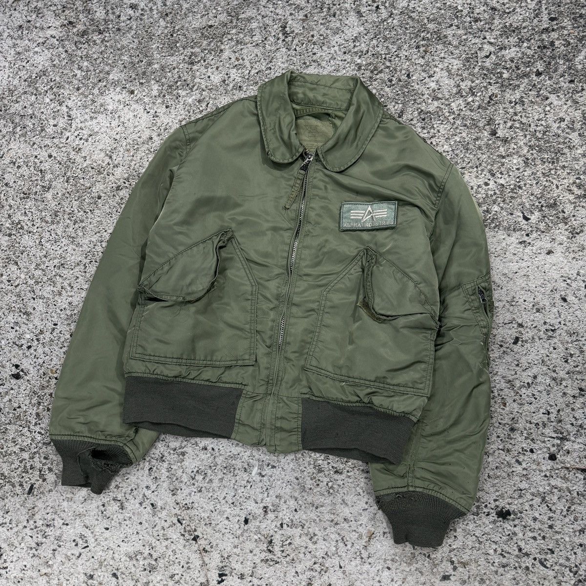 Vintage 1980s Faded Thrashed CWU 45-P Flight Bomber Jacket Size US L / EU 52-54 / 3 - 11 Thumbnail