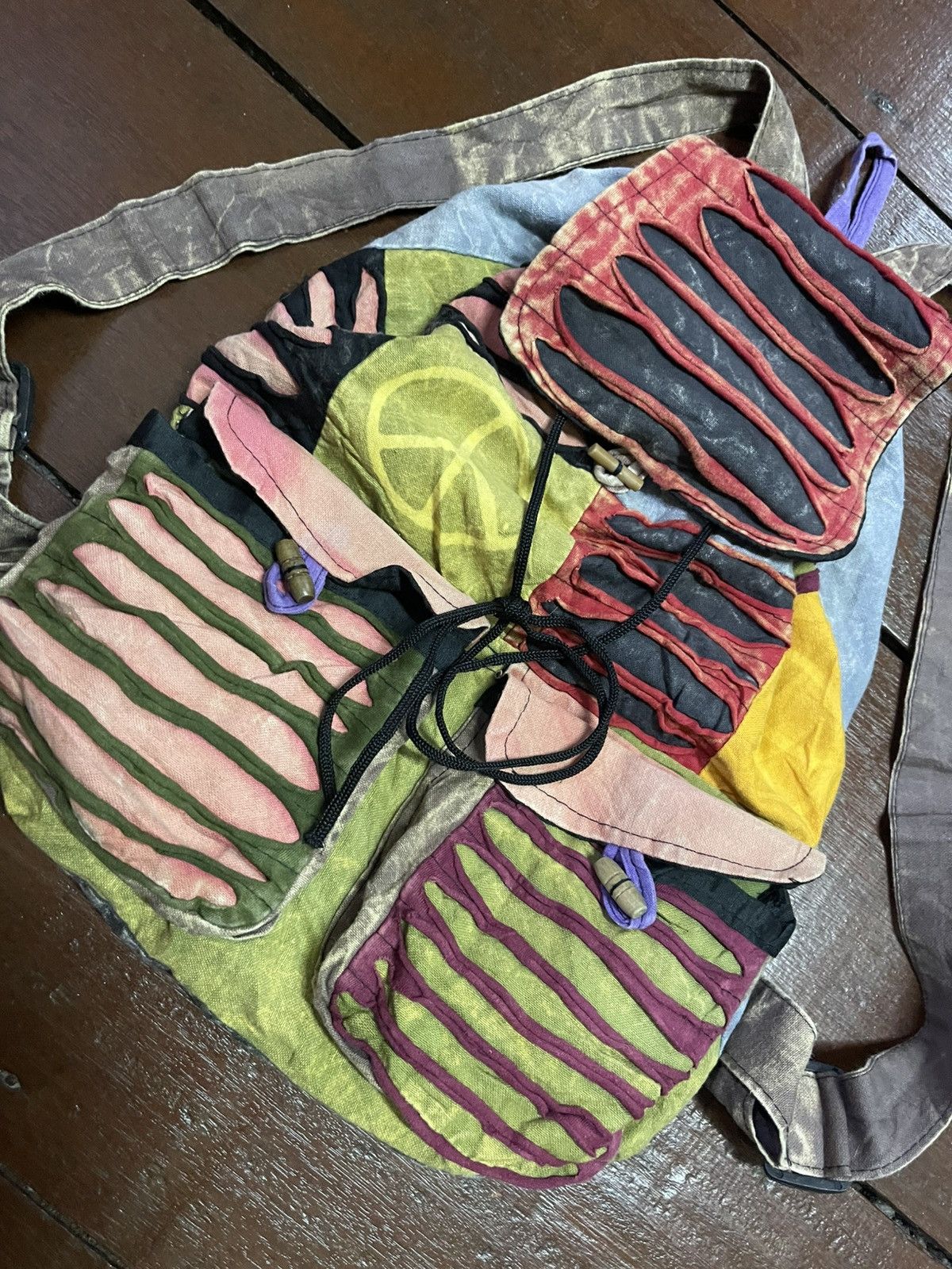 Japanese Brand Custom Dyed Multicolor Fanny Rucksack Bagpack Size ONE SIZE - 6 Thumbnail