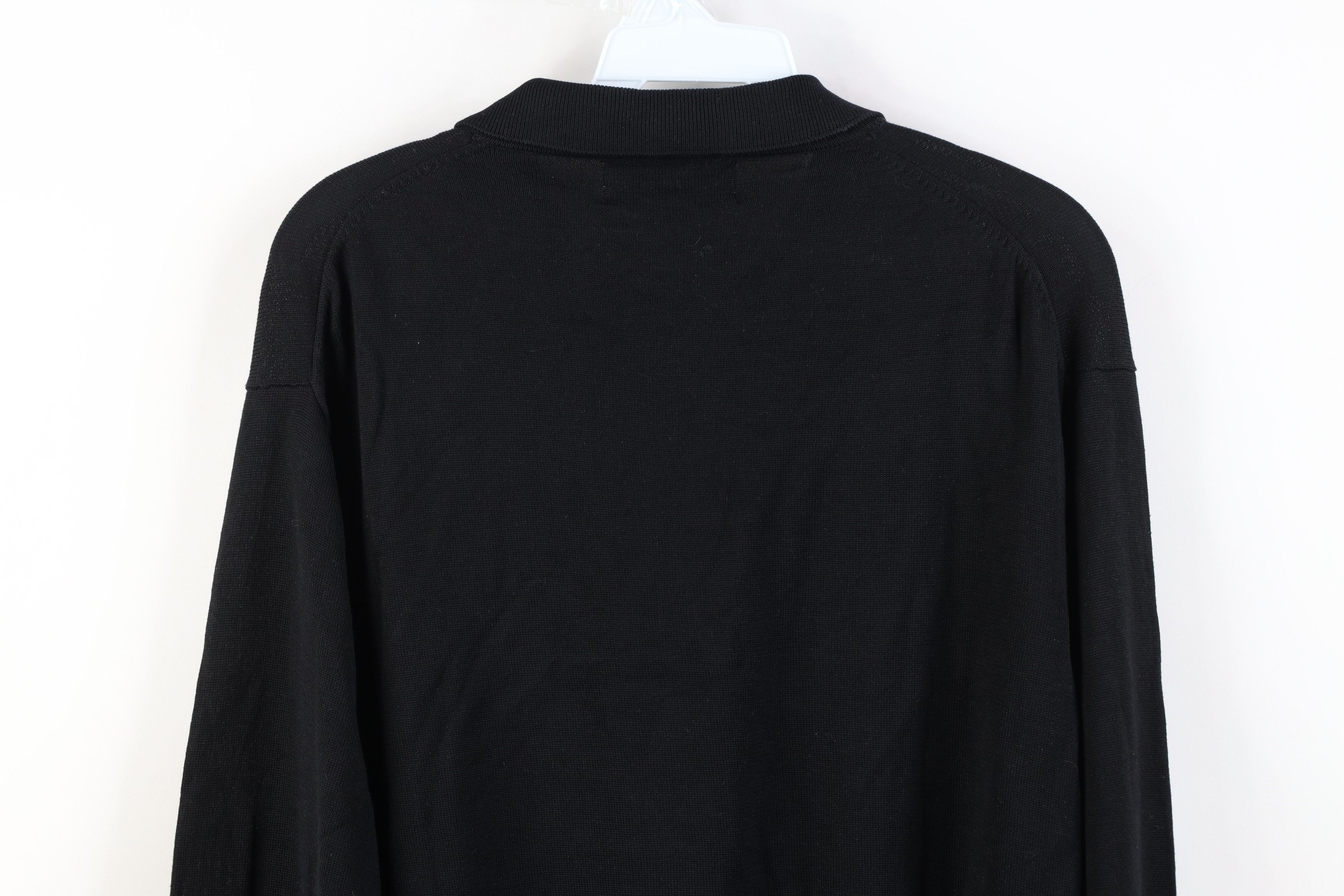 Vintage Vintage 90s Streetwear Silk Knit Collared Sweater Black Size US L / EU 52-54 / 3 - 12 Thumbnail