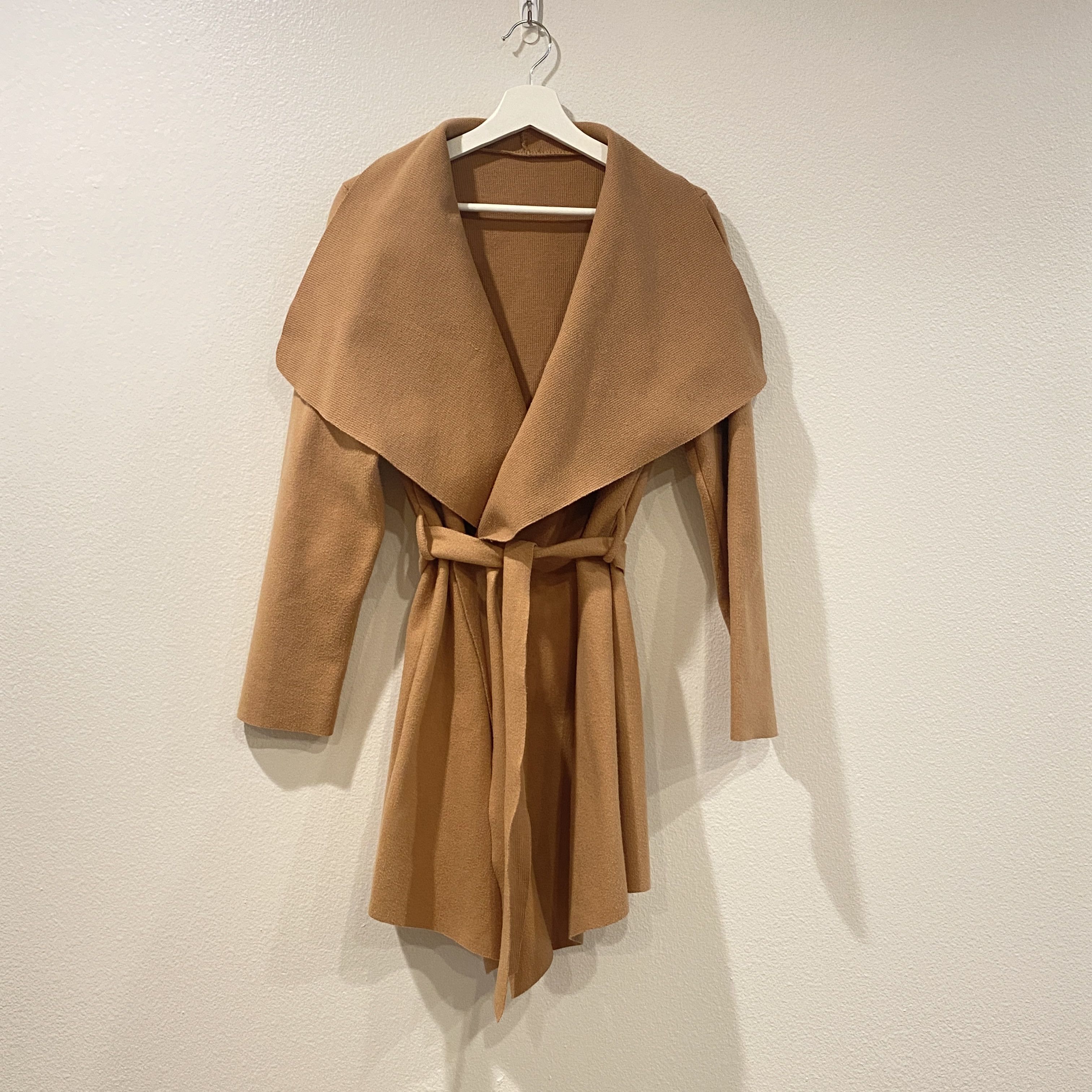 Other Tan Brown Mid-Length Wrap Coat Belted Minimalist Outerwear Size S / US 4 / IT 40 - 1 Thumbnail