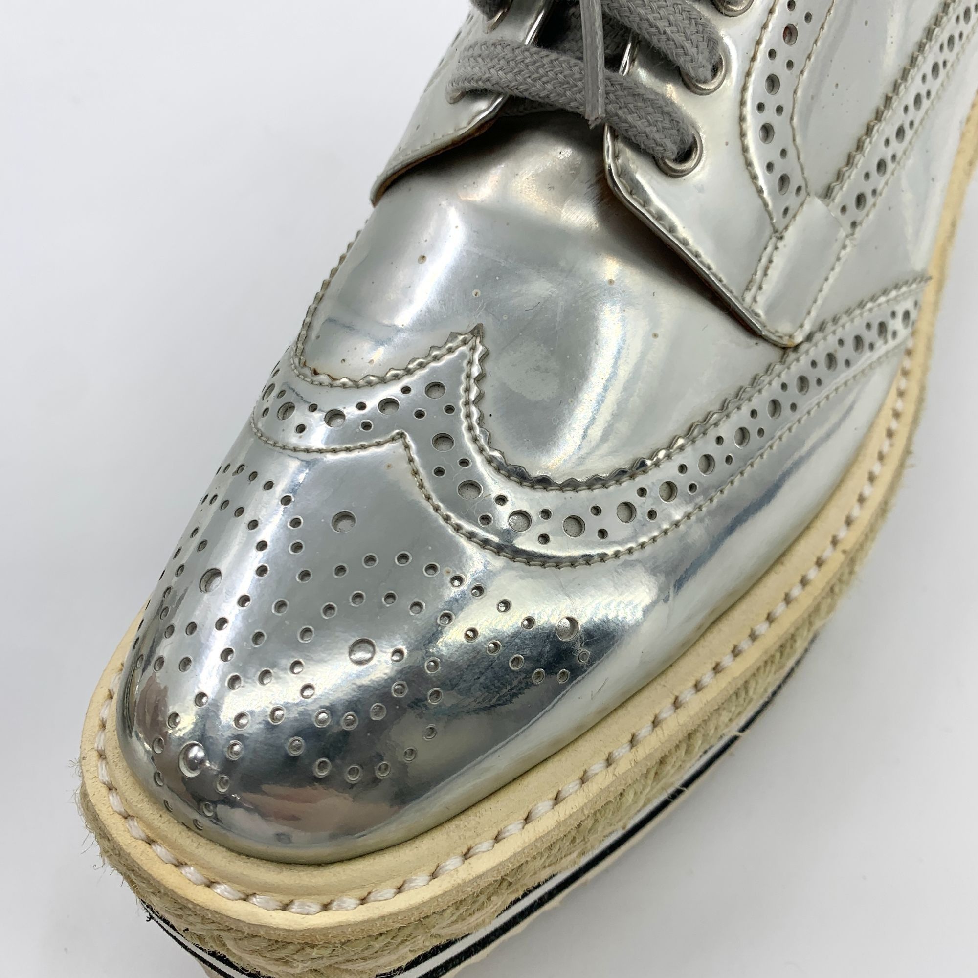 Prada Prada Baroque-Style Lace-Up Platform Shoes (Size 36) Size US 6 / IT 36 - 4 Thumbnail