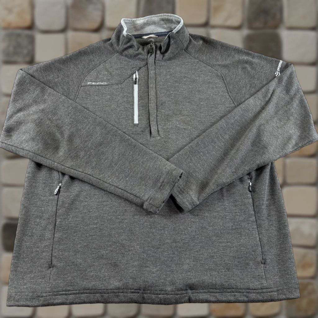 Vintage Zero Restriction Golf Jacket Mens L Gray 1/2 Zip Performance Logo Size US L / EU 52-54 / 3 - 1 Thumbnail