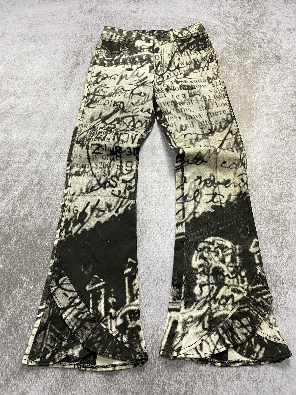 If Six Was Nine × Japanese Brand × Le Grande Bleu (L.G.B.) 2000s la moda goji lace up flare y2k pants Size US 27 - 2 Thumbnail
