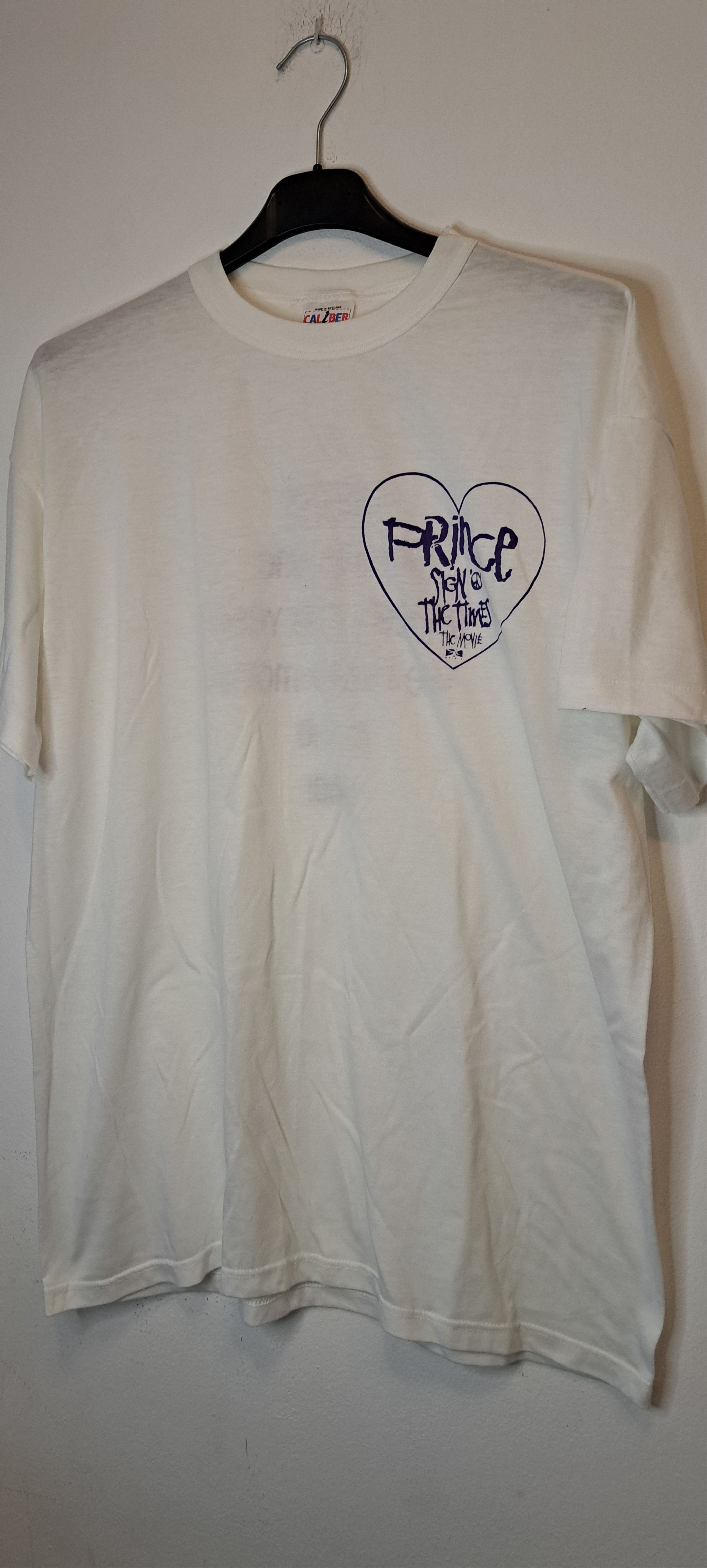 image of Vintage 1987 Prince Sign Of The Times World Tour Tshirt in White, Men's (Size XL)