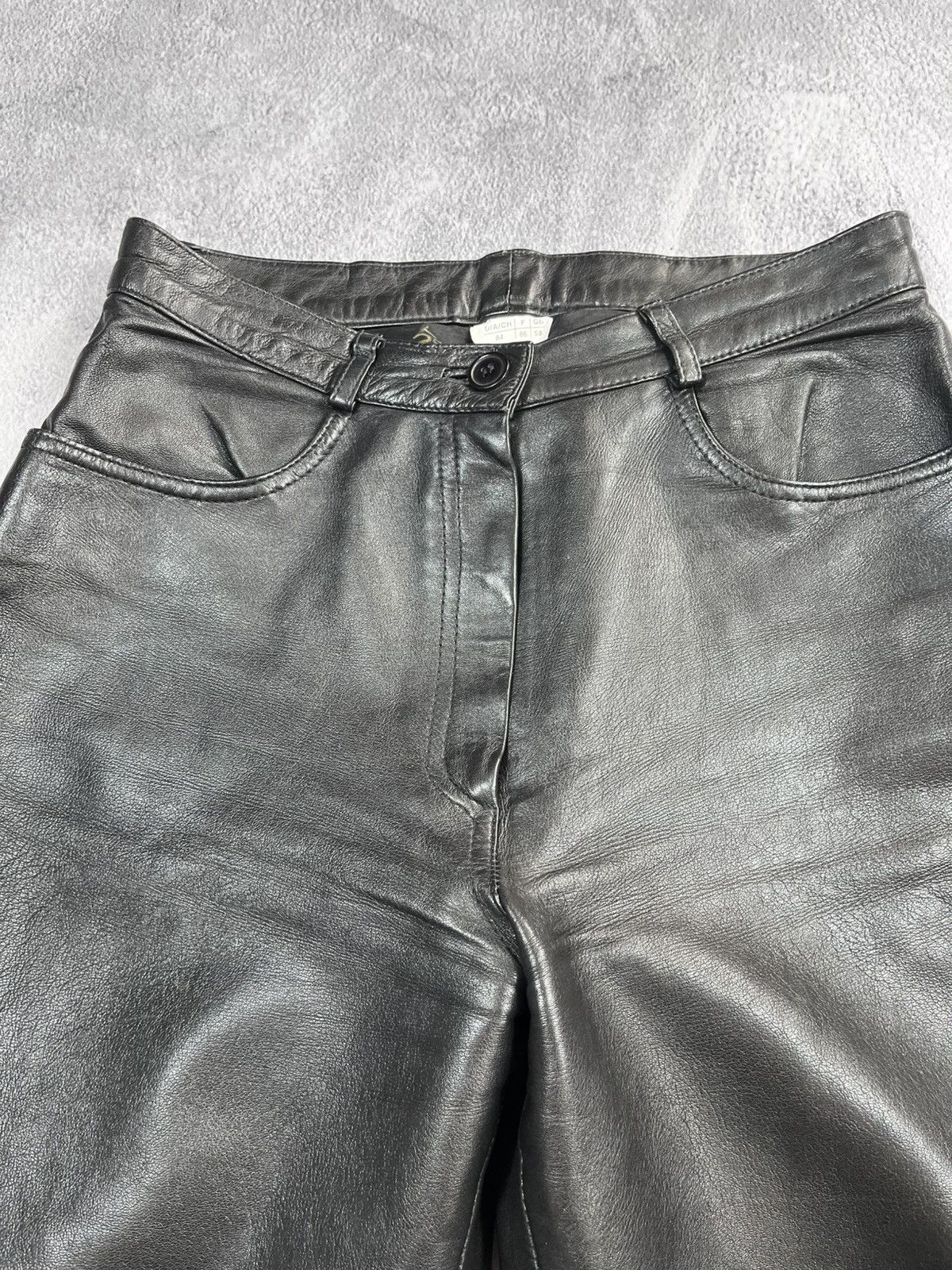 Genuine Leather × Leather × Vintage Vintage Y2K leather biker unisex pants avant garde opium Size US 30 / EU 46 - 5 Thumbnail