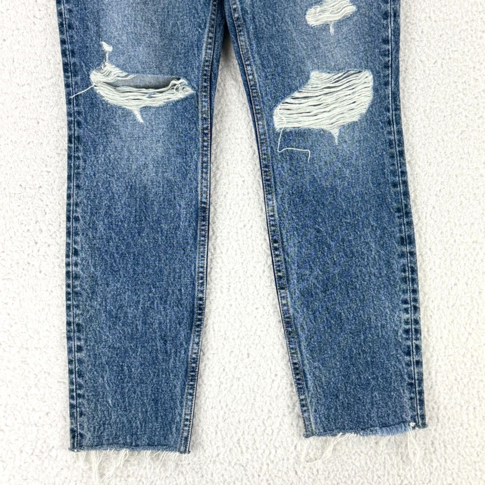GRLFRND GRLFRND Karolina Jeans Womens Size 25 Blue Denim Distressed 5-Pocket High Rise Skinny Jeans Size 42" / US 20 - 3 Thumbnail