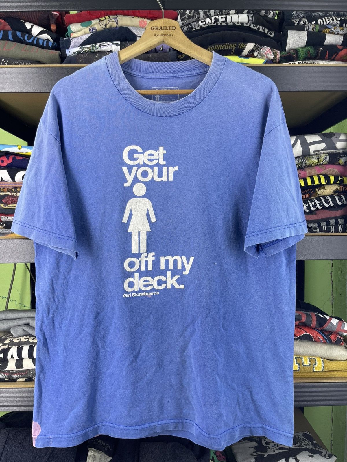 Girl Skateboards 2000's Vintage Girl Skateboards "Get Your Off My Deck Tee Size US L / EU 52-54 / 3 - 1 Thumbnail