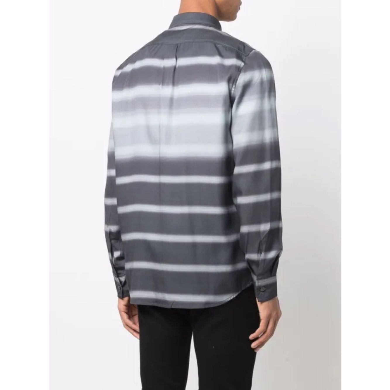 Diesel Diesel S-Tucker Stripe Lyocell Shirt XXL Gray Horizontal St Size US XXL / EU 58 / 5 - 2 Thumbnail