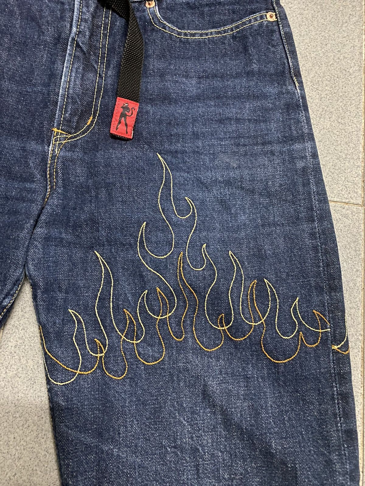Japanese Brand × Vintage Vintage MiracleWoman Denim Flame Shortpants Size US 28 / EU 44 - 3 Thumbnail