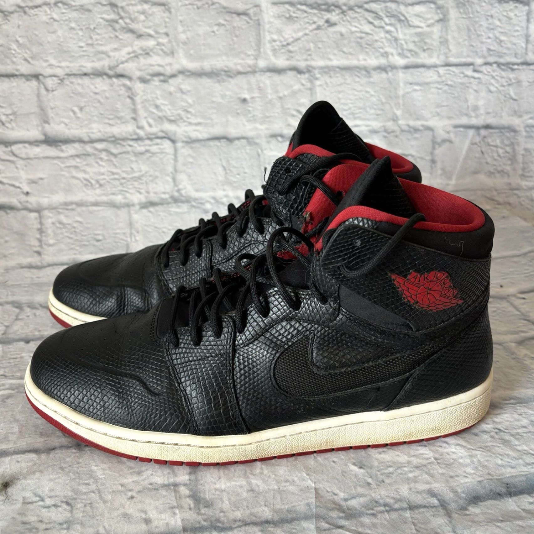 Nike Nike Air Jordan 1 Retro High Snakeskin Black Red Bred 819176-001 w/ Box Sz 13 Size US 13 / EU 46 - 6 Thumbnail