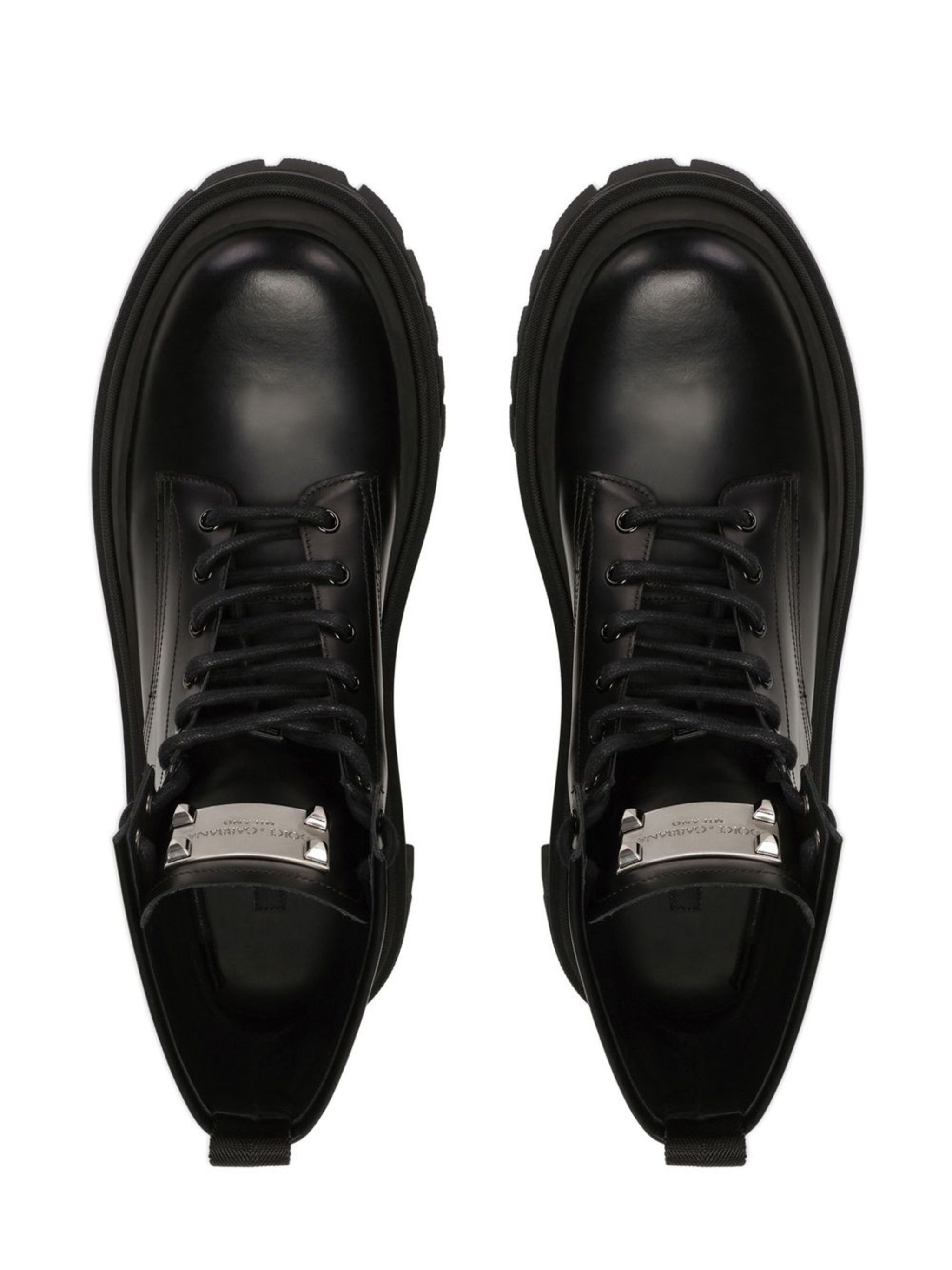 Dolce & Gabbana o1y0125 Logo Leather Ankle Boots in Black Size US 9.5 / EU 42-43 - 4 Thumbnail