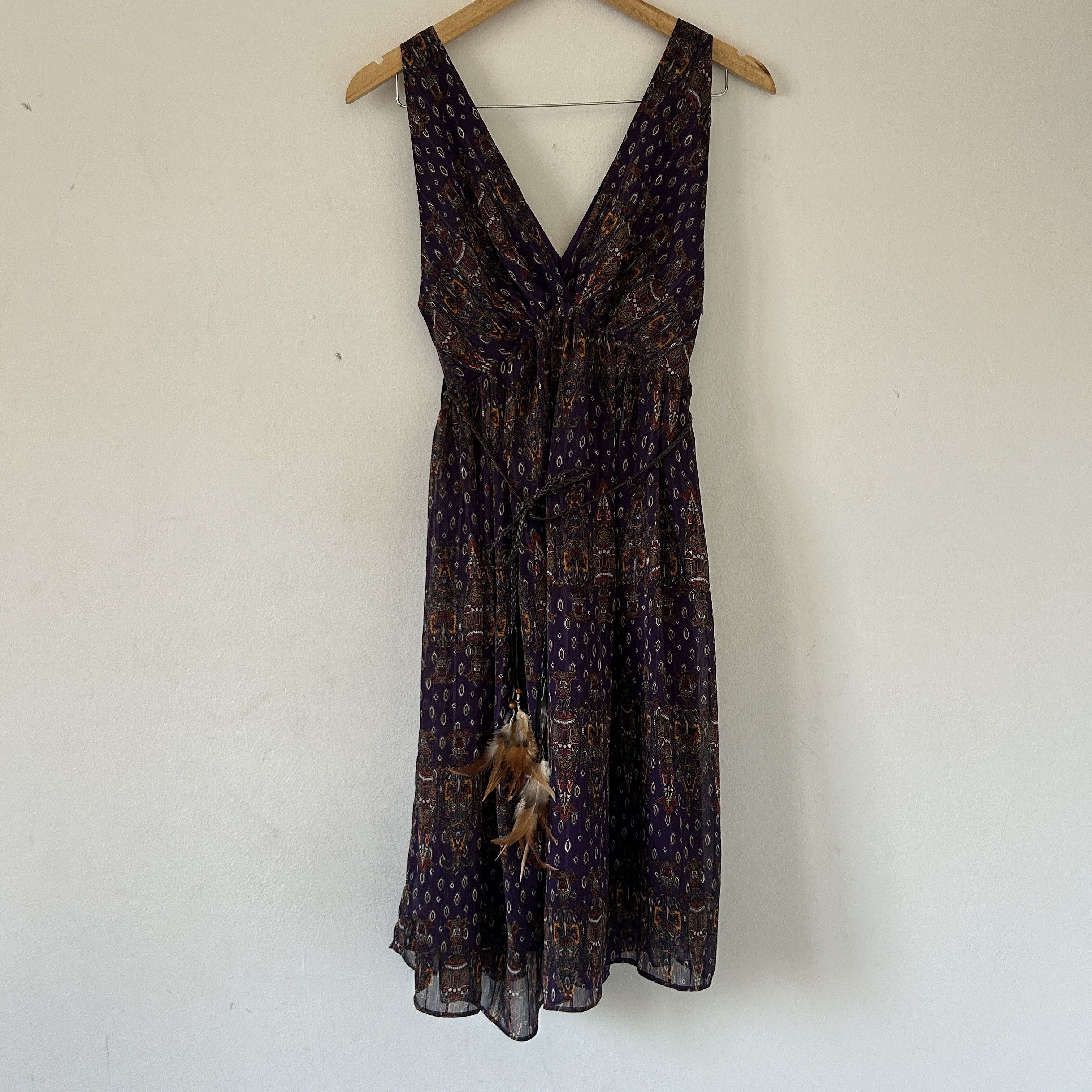 Vintage Vintage purple paisley tank midi dress Size S / US 4 / IT 40 - 8 Thumbnail