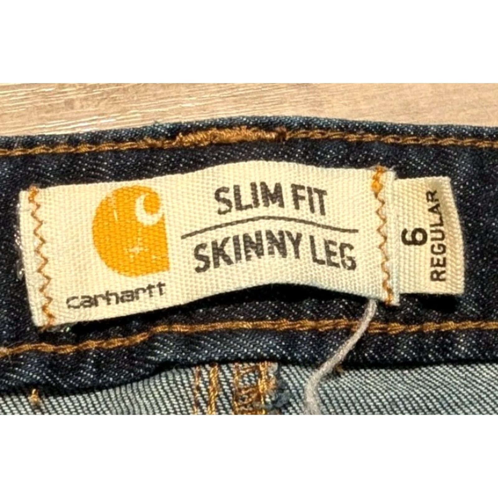 Carhartt Carhartt Jeans Women 6 31x29 Layton Slim Fit Skinny Leg Mid Rise Dark Wash Size 28" / US 6 / IT 42 - 6 Thumbnail