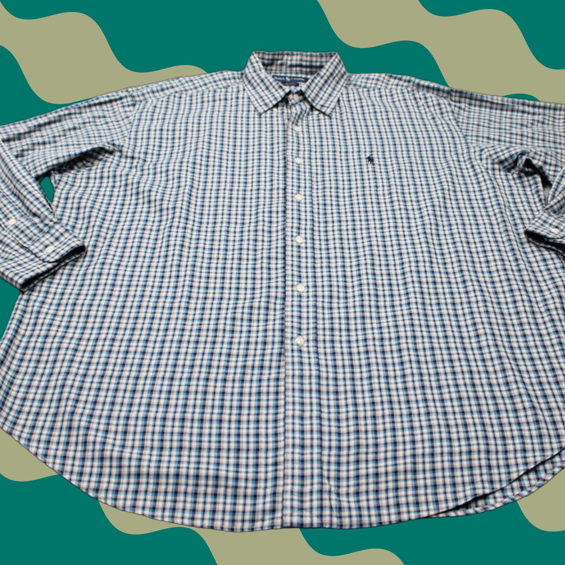 Ralph Lauren Ralph Lauren Button-Up Shirt Mens XL Blue/Black/White Cotton Long Sleeve Button-Down Starched? (keep original words) Size US XL / EU 56 / 4 - 1 Thumbnail