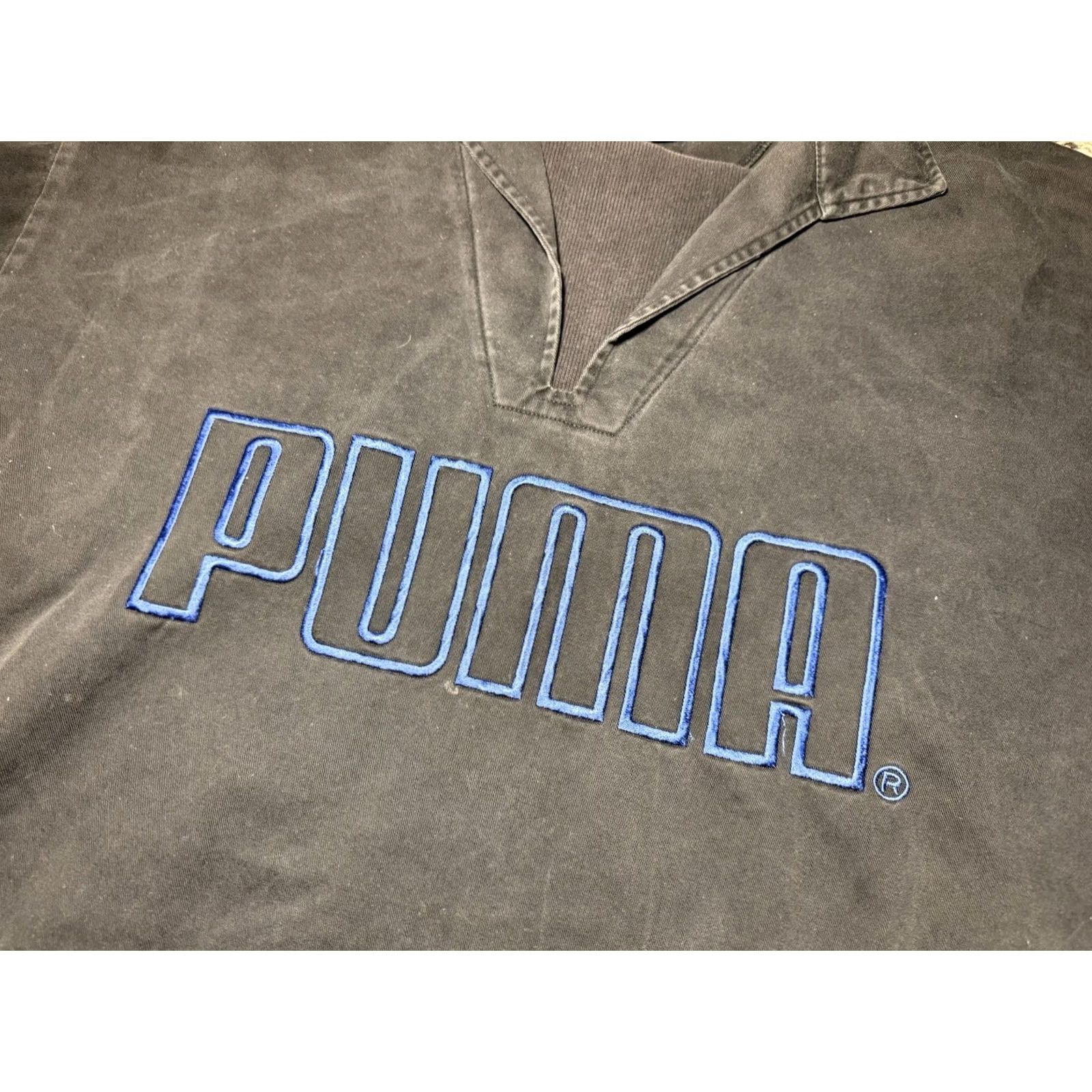 Puma VINTAGE Puma Jacket Mens Large Black Blue Coach Pullover Cotton Windbreaker 90s Size US L / EU 52-54 / 3 - 2 Thumbnail