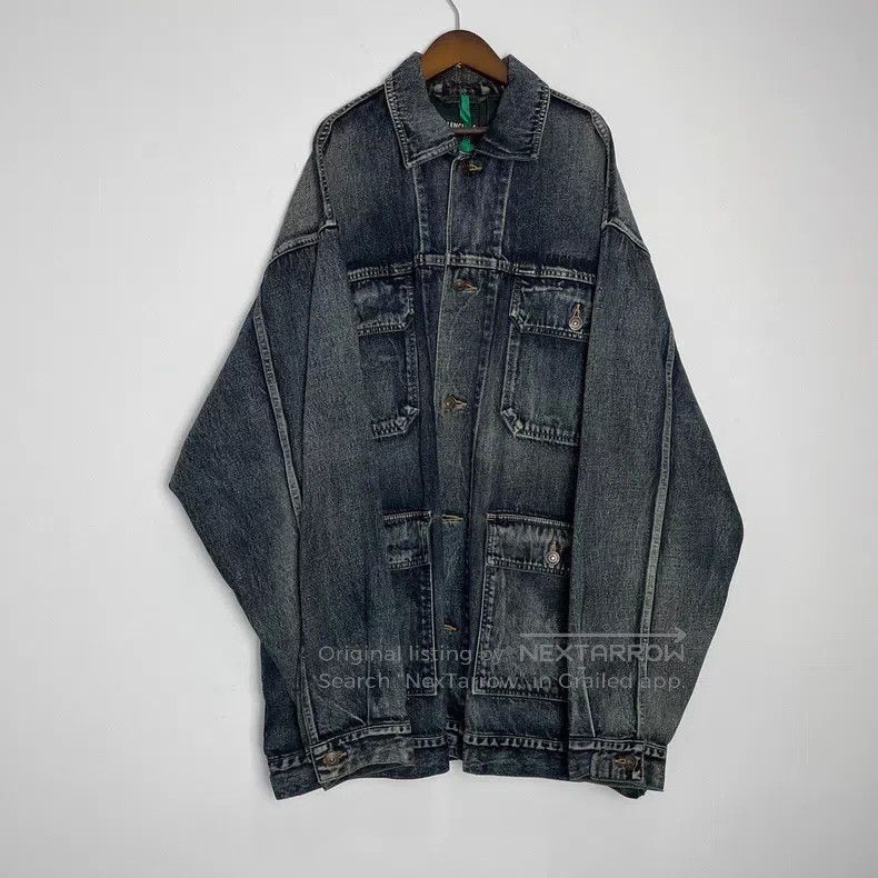 Balenciaga Balenciaga Newspaper Embroidered Logo Denim Jacket Size US S / EU 44-46 / 1 - 1 Thumbnail