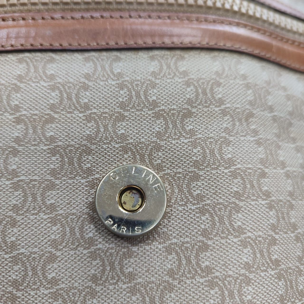 Celine Vintage Celine Macadam Flap Clutch - Beige Monogram Canvas Size ONE SIZE - 8 Thumbnail