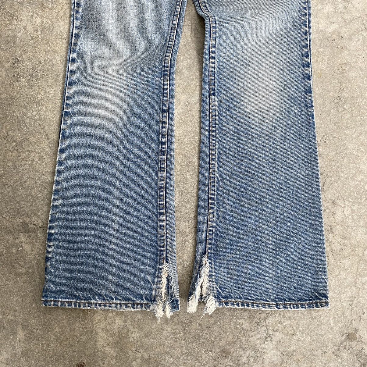 Vintage 70’s Levis 517 Faded Blue Distressed Flared Jeans