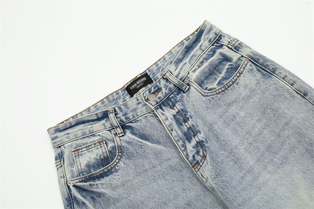 Japanese Brand × Jean Washed Light Blue Men's Vintage Distressed Loose Jeans Size US 32 / EU 48 - 4 Thumbnail
