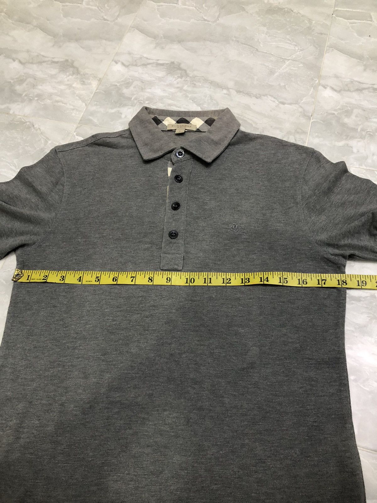 Burberry Burberry Brit Grey Check Trim Polo Shirt Size S Size US S / EU 44-46 / 1 - 17 Thumbnail