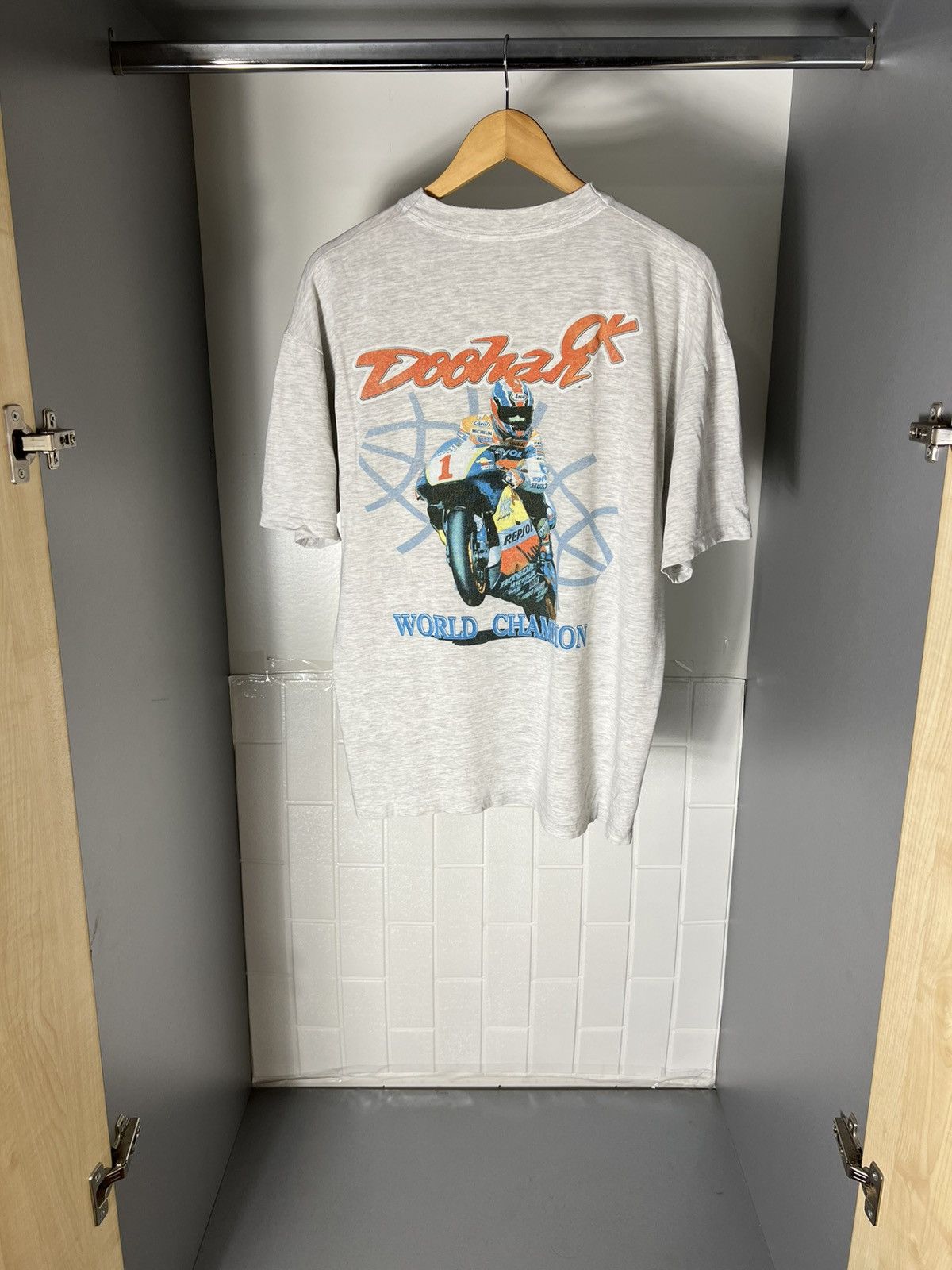 NASCAR VINTAGE MICK DOOHAN HONDA MOTORCYCLE RACING RETRO Y2K 90s Size US XL / EU 56 / 4 - 1 Thumbnail