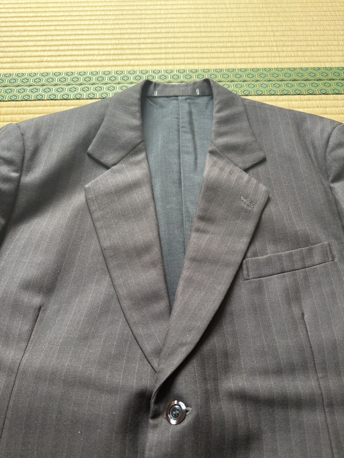 Other Spring&Autumn Brown Herringbone Pinstripe Wool Suit Size 44S - 4 Thumbnail