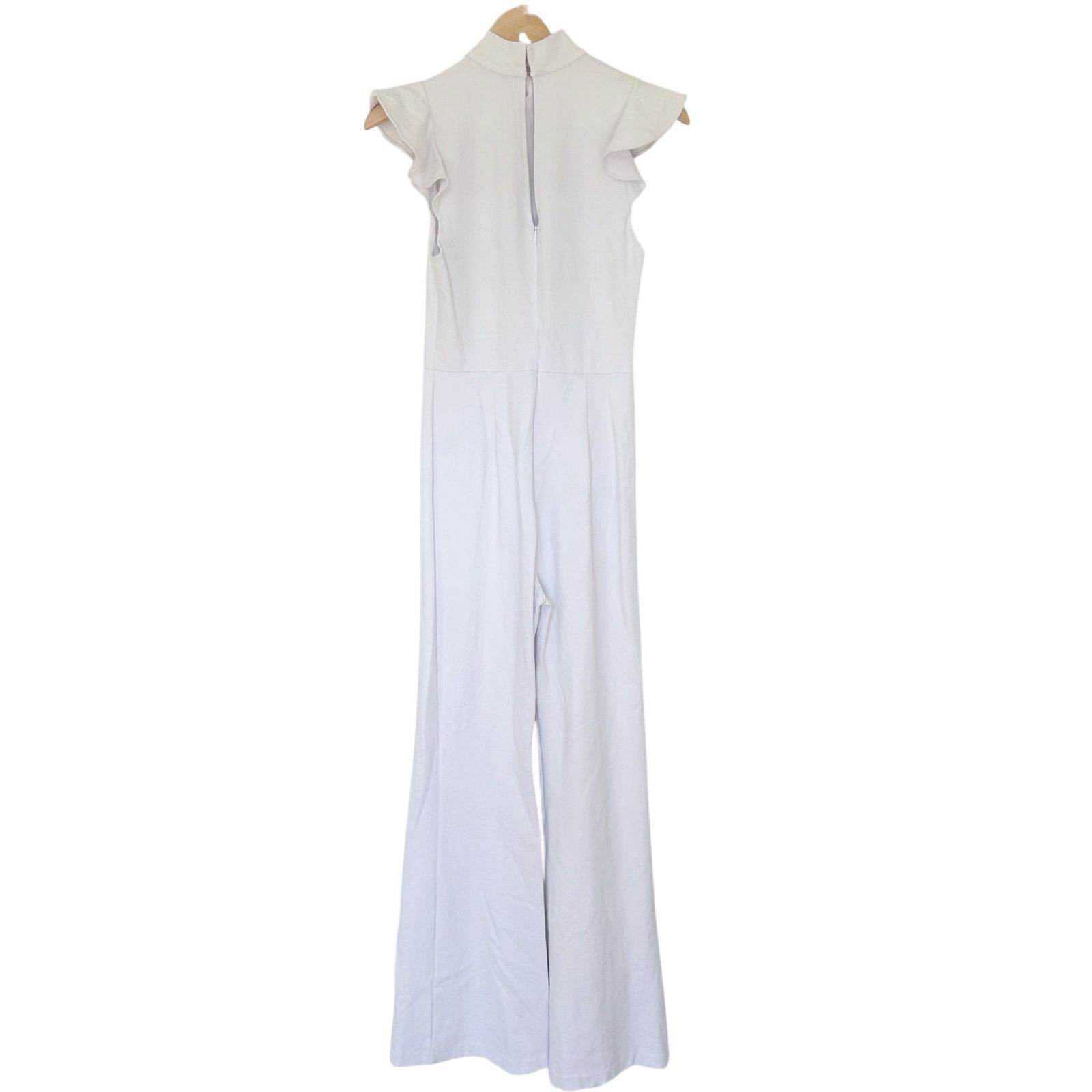 Amanda Uprichard Amanda Uprichard White Flutter Sleeve Jumpsuit Sz M Size 30" / US 8 / IT 44 - 7 Thumbnail