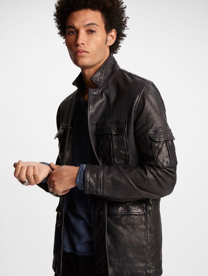 John Varvatos Washed waxed leather jacket. Size EU 50 USA 40 Size US M / EU 48-50 / 2 - 2 Thumbnail
