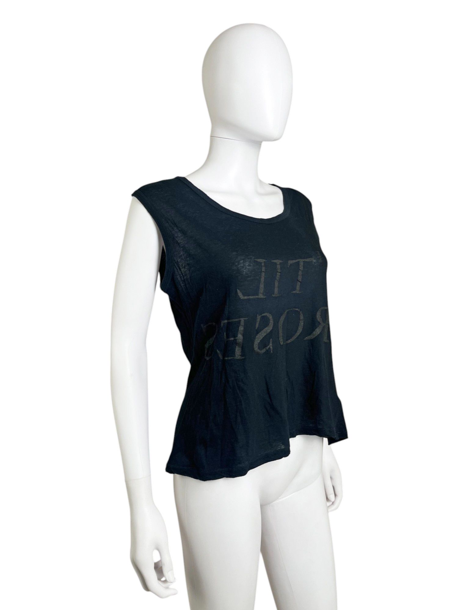 Ann Demeulemeester S/S 2004 Black "TIL ROSES" Tank Top Size M / US 6-8 / IT 42-44 - 3 Thumbnail