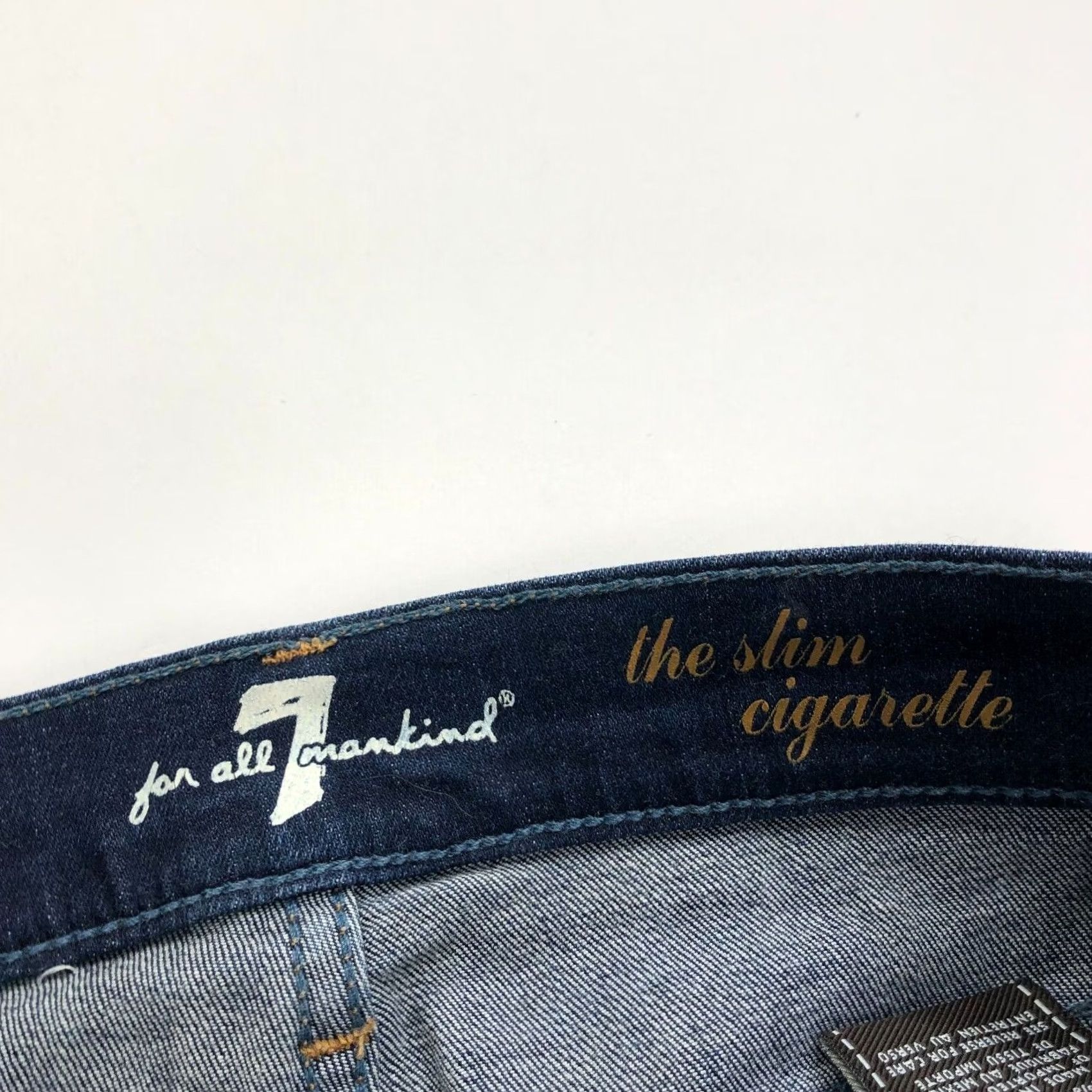 7 For All Mankind 7 For All Mankind The Slim Cigarette Jeans Low Rise Denim 7 For All Mankind Blue 25 27W 29L Womens Jeans Slimming 5-Pocket Size 42" / US 20 - 7 Thumbnail