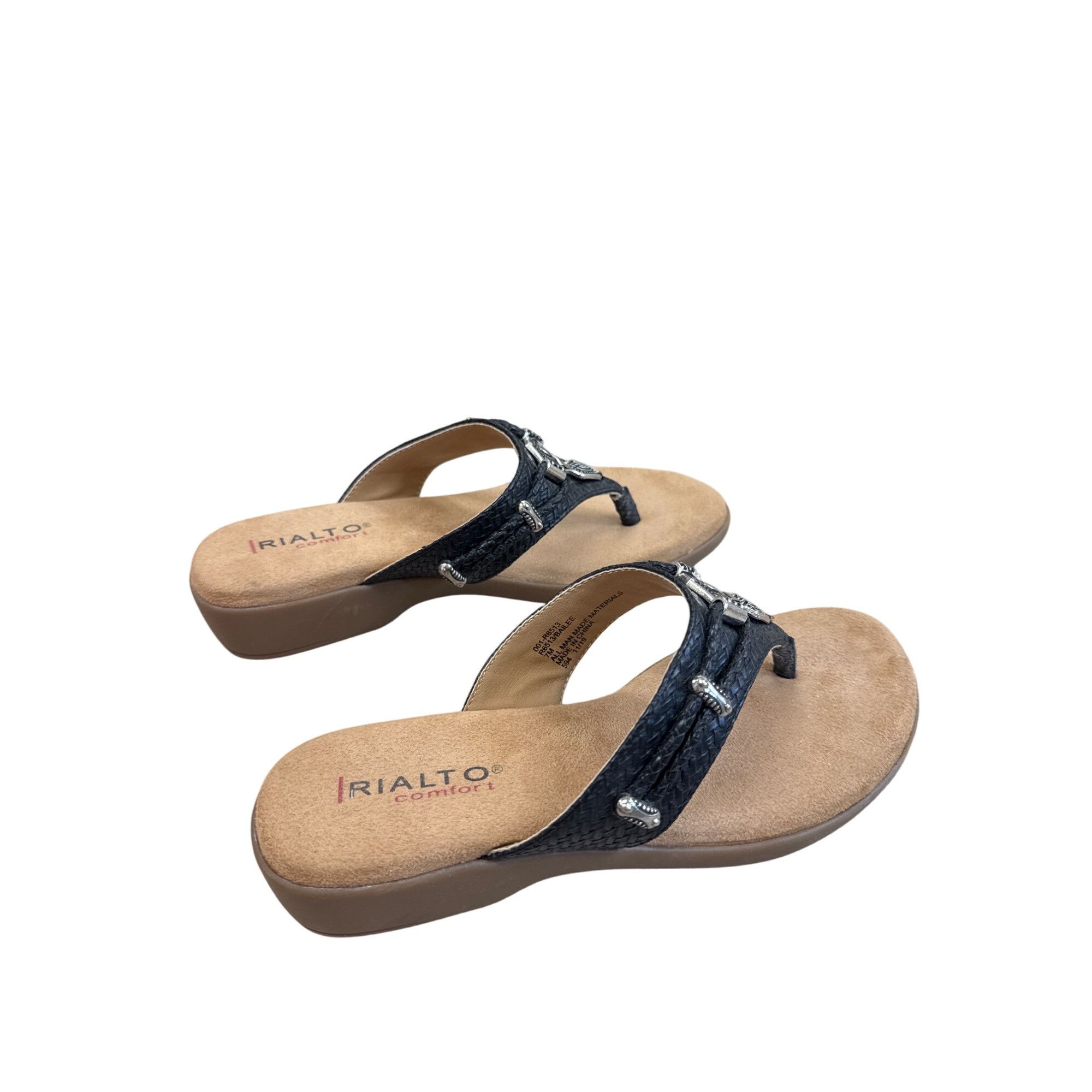 Other Rialto Womens Black Bejeweled Slip-On Sandals Size 7M SKU 82 Size US 7 / IT 37 - 4 Thumbnail
