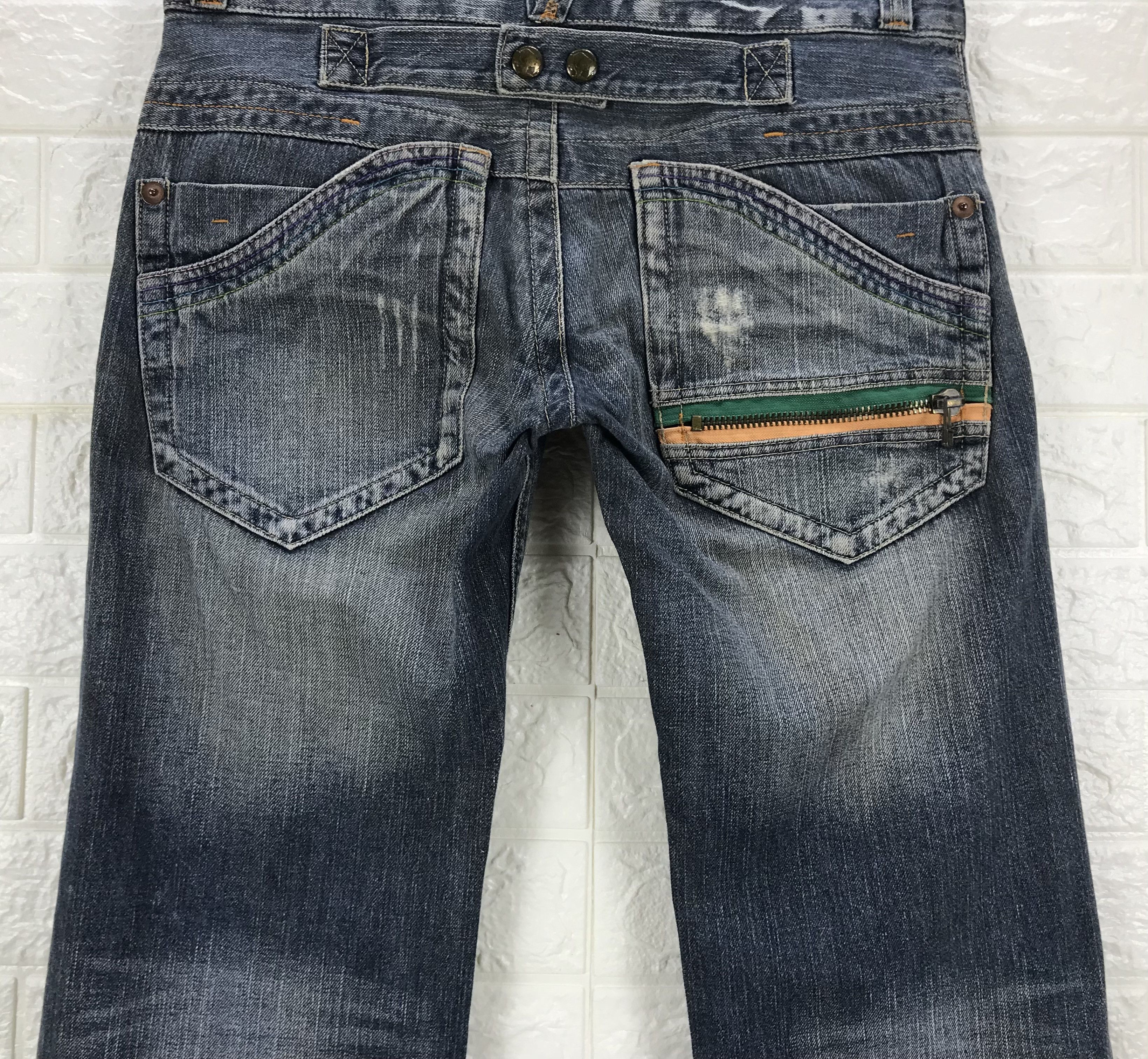 Japanese Brand Vintage Root Three Buckle Back Flare Jeans Size US 32 / EU 48 - 3 Thumbnail
