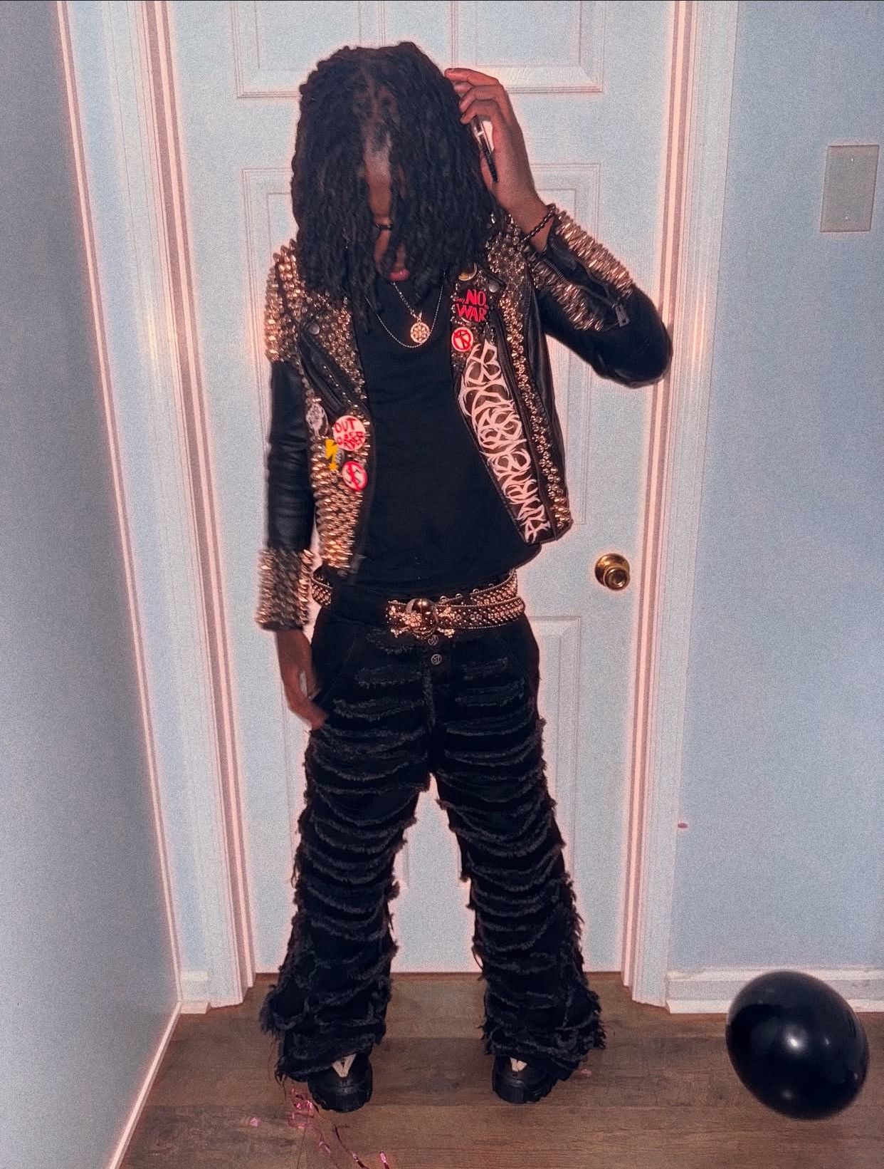 Other Rustial AW24 Black Paint Distressed Flared Denim Size US 32 / EU 48 - 5 Thumbnail