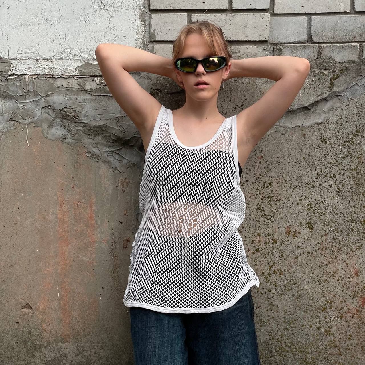 Japanese Brand × Vintage Vintage Tank Top Crochet Strap Y2K 90s Japanese Style Size XL / US 12-14 / IT 48-50 - 1 Thumbnail
