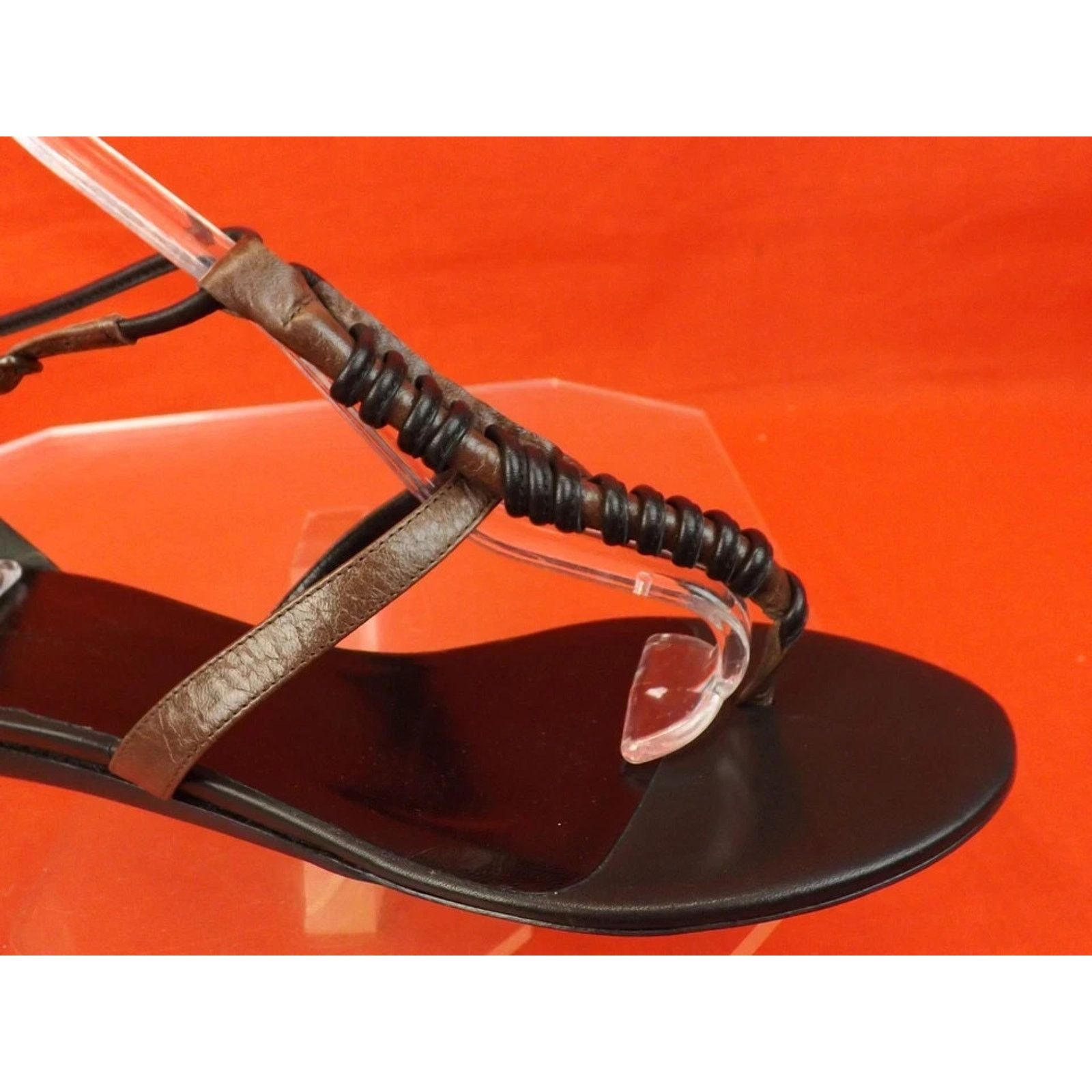 Balenciaga BALENCIAGA DARK BROWN BLACK ARENA FLATS THONG SANDALS 40 Size US 10 / IT 40 - 6 Thumbnail