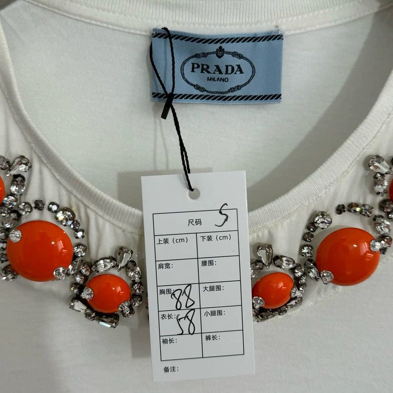 Prada Prada Collar, diamond, logo, short sleeves Size S / US 4 / IT 40 - 2 Thumbnail