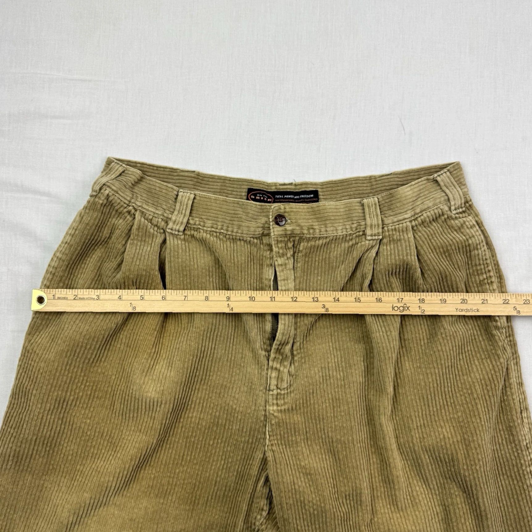 Vintage VINTAGE On The Brink Pants Khaki Corduroy 34x29 Adult Casual 90s Mens Relaxed Baggy 90s Size US 34 / EU 50 - 6 Thumbnail